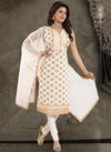 CREAM Colour N F CHURIDAR 09 Stylish Casual Wear Designer Worked Readymade Salwar Suit Collection N F C 279 CREAM